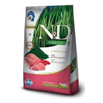 N&D Espirulina Gato Castrado Cerdo 1,5Kg