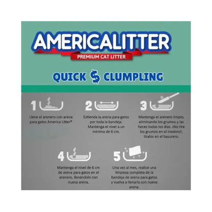 America Litter Quick Clumping Sin Aroma 7 kg