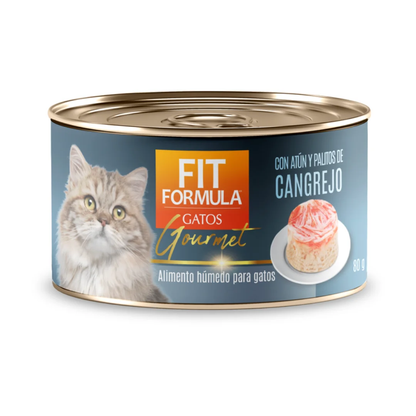 Lata Fit Gato Gourmet Atún y Cangrejo 80 g