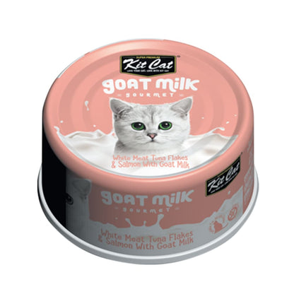 Lata Kit Cat Goat Milk Gourmet Tuna & Salmón 70 g