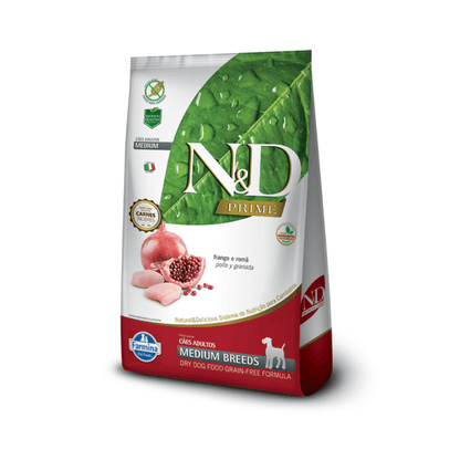 N&D Prime Perro Adulto Raza Mediana Pollo y Granada 2,5 kg