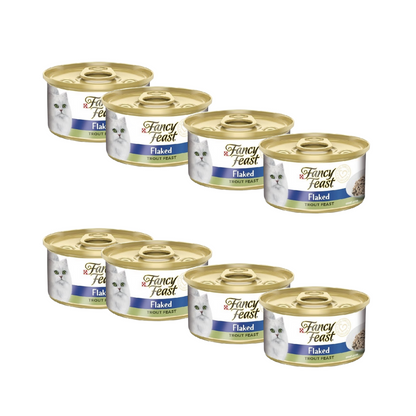 Pack 8x Fancy Feast Lata Flaked Trucha 85 g