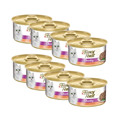 Pack 8x Fancy Feast Lata Chunky Pollo 85 g